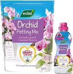Topline Orchid Plant Growing Bundle - Peat Free Orchid Potting Mix with Seramis 8L & Nutrient Rich Orchid Water 720ml. House Plant Compost Food with Thank You Card.