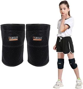 HUEGLO Sponge Knee Pads for Dancers,Kids Volleyball Knee Pad Protective Knee Supports,Protective Gear for Avoid Floor Burns & Bruising,1Pair,Black,Small