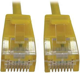 Tripp Lite Cat6a 10G Ethernet Cable, Snagless Molded Slim UTP Network Patch Cable (RJ45 M/M), Yellow, 5 Feet / 1.5 Meters, Manufacturer's Warranty (N261-S05-YW)