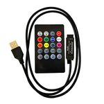 RTNLIT 20 Keys 5V Music Infrared Remote Controller, USB 5V RGB LED Strip Light Dimmer for WS2811 WS2812B RGB LED Dream Color Strip Light