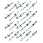 Sourcingmap 20 Pcs 6.4mm x 16mm x 13mm Aluminum Open End Large Flange Blind Rivets