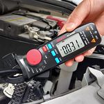 DC Clamp Meter 6000 Counts Digital Multimeter AC/DC Current Frequency Resistance Live Check V-Alert Voltage Tester with Probe Holder