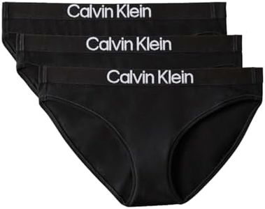 Calvin Klein Women's Extra Soft Cotton Stretch Bikini - 3 Pack, Black/Black/Black, Medium