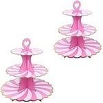 2 Pack Cupcake Stand for 24 cupcakes 3-Tier Rotate petals Cake Stand cardboard, Perfect for Wedding, Birthday Party, Baby Shower and Graduation