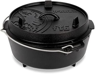 Petromax Feuertopf ft6 - Dutch Oven aus Gusseisen für Kochen und Backen - mit Deckel, Henkel und Standfüßen - Gerichte für 4 bis 8 Personen - 5,5 l
