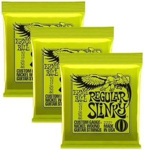 Ernie Ball 2221 Nickel Regular Slinky Electric Guitar Strings 3 Pack