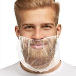 100 Pack of Disposable Soft Nylon Beard Covers 18". White Beard Guards. Premium Quality Beard Net Protectors. Honeycomb Beard Nets. Facial Hair Covering. Breathable & Lightweight. Wholesale.