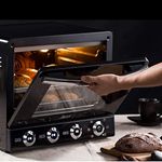 38L Convection Ovens, Toaster Oven, Non-Stick Liner, 2 Decker Ovens With Crumb Tray, Griddle And Lid, Rotisserie Oven, Easy Bake Oven For Kids, Black Useful