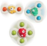 ALASOU 3PCS Suction Cup Spinner Toys for 1 Year Old Boy Girl|Spinning Top Baby 12 18 Months|1 2 Year Old Boy Birthday Gift|Bath Toys for Kids Ages 1-3|Sensory Toys Stocking Stuffers for Toddlers 1-3