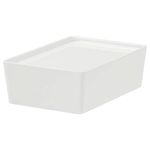 IKEA Box with Lid, White, 18x26x8 cm (7x10 ¼x3 ¼")