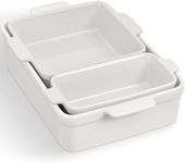 Best Choice Products Bakeware Set, Baking Dish Set, 3-Piece Nonstick, Toxin-Free, Ceramic Serving Dishes, Casserole, Bread Loaf, Square Pan, Space-Saving Nesting Design - Vanilla Buttercream