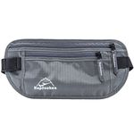 Hopsooken Travel Money Belt: Waist Pack for Running and Cycling, RFID, Comfortable, Durable and Lightweight Hidden Travel Passport Wallets(Gray)