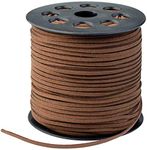 (3mm, Coffee) - ZKC 3mm x100 Yards Coffee Suede Cord Suede Lace Faux Leather Cord with Roll Spool for Bracelet Necklace Beading DIY Handmade Crafts