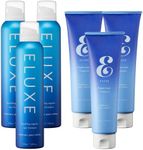 [Set of 3] ELUXE Natural Shampoo and Conditioner for Damaged Hair | Anti-Frizz Haircare Combo Set with Carbonated Foam Repair Shampoo and Deep Conditioner for Shine and Lustre