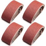 3 x 21-Inch Sanding Belts for Belt Sander 3x21 (3 Each of 40 80 120 240 Grits) Aluminum Oxide Abrasive Sandpaper, 12 Pack