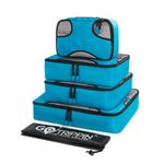 Gotrippin Polyester Packing Cubes Travel Organizer for Men and Women, 5 pc Luggage Bags Set (1 Large, 2 Medium and 1 Small Cube+ 1 Large Laundry Bag) (Blue_GOPC)