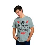 GAZELLE ACTIVE Feel Good Best Friends Forever Grey Color Dri Fit T-Shirt for Men,Grey-Male,2XL