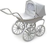 Badger Basket London Doll Pram Fits American Girl Dolls, Gray/White