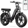 TST Electric Bike for Adults, 1500W Peak Motor Ebike with 48V 15Ah Built-in Battery, 60 Miles Range 28 MPH Electric Bicycle, 20" Fat Tire Step-Thru E Bike with Rear Seat, Rear Footrest