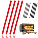 Oven Rack Shields - 4 Pack Heat Resistant Silicone Oven Rack Cover 14 inches Long Oven Rack Edge Protector, Protect Against Burns and Scars (Red)