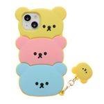 TYOROY Candy Bear Case for iPhone 13/14 6.1",3D Cute Candy Bear Case for Women Girls Teens Kids,Kawaii Lovely Stacked Candy Bear Soft Silicone Case for iPhone iPhone 13/iPhone 14 6.1 inch