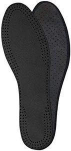 Leather insoles. Boots or shoes insole replacement for man and woman. With Activated Carbon. Inner soles for ladies ideal for high heels and sandals. Shoe inserts, accessories, black (M10 AUS -44 EUR, black)