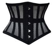 Women's Underbust Waist Training Steel Boned Corsets Heavy Duty Womens Corsets, Corset 01 - Mesh Black, Small