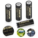 14430 Battery, JESSPOW 14430 3.2V 450mAh LiFePo4 Rechargeable Solar Battery for for Solar Panel Outdoor Garden Lights - 4 Pack