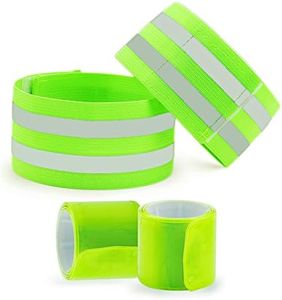 Ubrand 4 PCS Reflective Bands for Wrist, Arm, Ankle,Leg. High Visibility Reflective Bands, Safety Reflector Tape Straps, High Visibility Reflective Gear for Night Running, Cycling, Walking