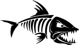 Ranger Products Fish Bone Skeleton Decal, Waterproof Vinyl Sticker for Windows, Cars, Trucks - Made in USA