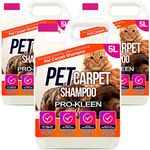 Pro-Kleen 3 x 5 Litres Pet Odour Remover Professional Concentrate Carpet Shampoo