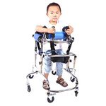 Joyfitness Walking Aids for Disabled People, Portable Stand Upright Walker for Kids Cerebral Palsy Disability Rehabilitation Training Lightweight Aluminium Rollator with Height Adjustable Seat