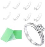 8 Invisible Ring Size Adjuster for Loose Rings Ring Adjuster Sizer Fit Thin Rings with Jewelry Polishing Cloth (8 PCS)