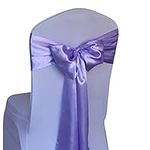 WELMATCH Lavender Satin Chair Sashe