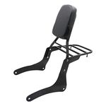 Backrest Sissy Bar + Luggage Rack Pad for Kawasaki Vulcan 900 VN900 Classic Custom Black ALL Year