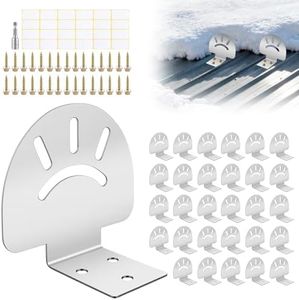 30Pack Snow Guards for Metal Roofs, Metal Roof Ice Stops with Seal Gaskets & Screws – Prevent Sliding Snow & Ice, Metallic Silver, Waterproof & Rust-Proof