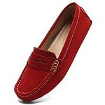 Osslue Women's Red Suede Leather Ca