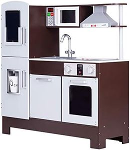 Teamson Kids Munich Kids Wooden Play Kitchen & Battery Powered Writing Board Grey TD-13411A