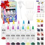 Tie Dye Kit, Tie Dye Set for Kids, 12 Vibrant Colors Pre-Filled Tye Dye Bottles, Non Toxic Permanent Fabric Dye Art Set, Easy DIY Fabric Art - Create Fun