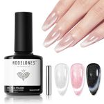 Modelones Cat Eye Gel Nail Polish, 1PCS 15ml Rainbow Holographic 9D Silver Shimmer Velvet Glitter Gel Polish with Magnet Stick Soak Off LED Nail Art Manicure Salon DIY Home