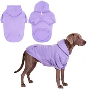 KOOLTAIL Dog Hoodie for Large Medium Small Dogs,Soft&Warm Pet Sweater with Leash Hole and Pocket Boy Girl, Puppy Fall Winter Jacket Clothes,French Pitbull Cold Weather Coat Sweatshirt,Lavender XXL