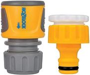 HOZELOCK - Outdoor Tap Connector Kit + Hose Connector ø 12.5 - 15mm (1/2"- 5/8") Soft Touch : For Taps Ø 21 - 26.5 mm (1/2"- 3/4"), Watertight, Non-slip, Easy to Fit [2071 0000]