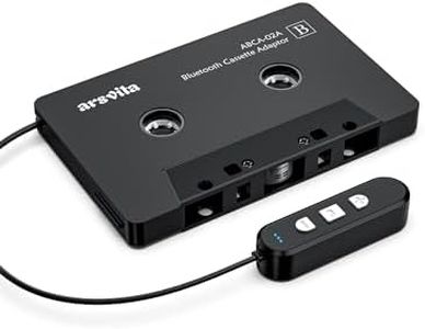 Arsvita 5.0 Bluetooth Cassette Adapter, Car Audio Bluetooth Cassette Receiver, Cassette Bluetooth Adapter for Car Support Micro SD Card, Hands-Free Call, Brown
