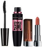 Maybelline New York Color Sensational Creamy Matte Lipstick, 657 Nude Nuance, 3.9g & Maybelline New York Hypercurl Mascara Washable, Black, 9.2ml