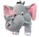 HUG 'n' FEEL SOFT TOYS Elephant Soft Toys, Elephant Toys for Kids, Birthday Gift for Girls/Wife, Boyfriend/Husband, Wedding for Couple Special, Rakhi for Brother/Sister Gift Items, (30 cm)