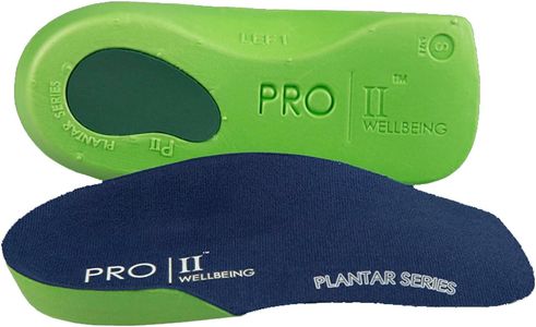 PRO 11 WELLBEING Slim Fit 3/4 Orthotic Insoles with Heel Pad, Green, UK 5/6.5