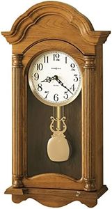 Howard Miller Amanda Wall Clock – Dual-Chime Quartz Movement, Golden Finish, Volume Control & Adjustable Levelers