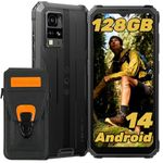 Blackview BV4800 Pro Rugged Phone 2025, 12GB RAM+128GB ROM Android 14 Rugged Smart Phone, 6.56'' HD+, 8MP+16MP Camera, 5180mAh Outdoor Waterproof Phone, NFC, 3 Card Slots, Face Phone Unlocked -Black