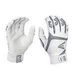 Easton GAMETIME Batting Gloves | Baseball Softball | Youth Medium | White/Grey