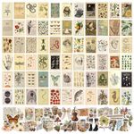 KOSKIMER 100PCS Vintage Wall Collage Kit Aesthetic Pictures, Posters for Room Aesthetic Vintage, Cottagecore Room Decor for Bedroom Aesthetic, Cute Dorm Photo Collage for Teen Girls, Botanical Wall